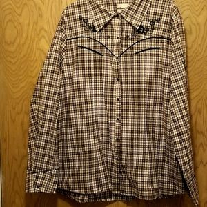 Dollhouse Torrid Size 2  Western Plaid Long Sleeved Button Down Shirt - N w/o T